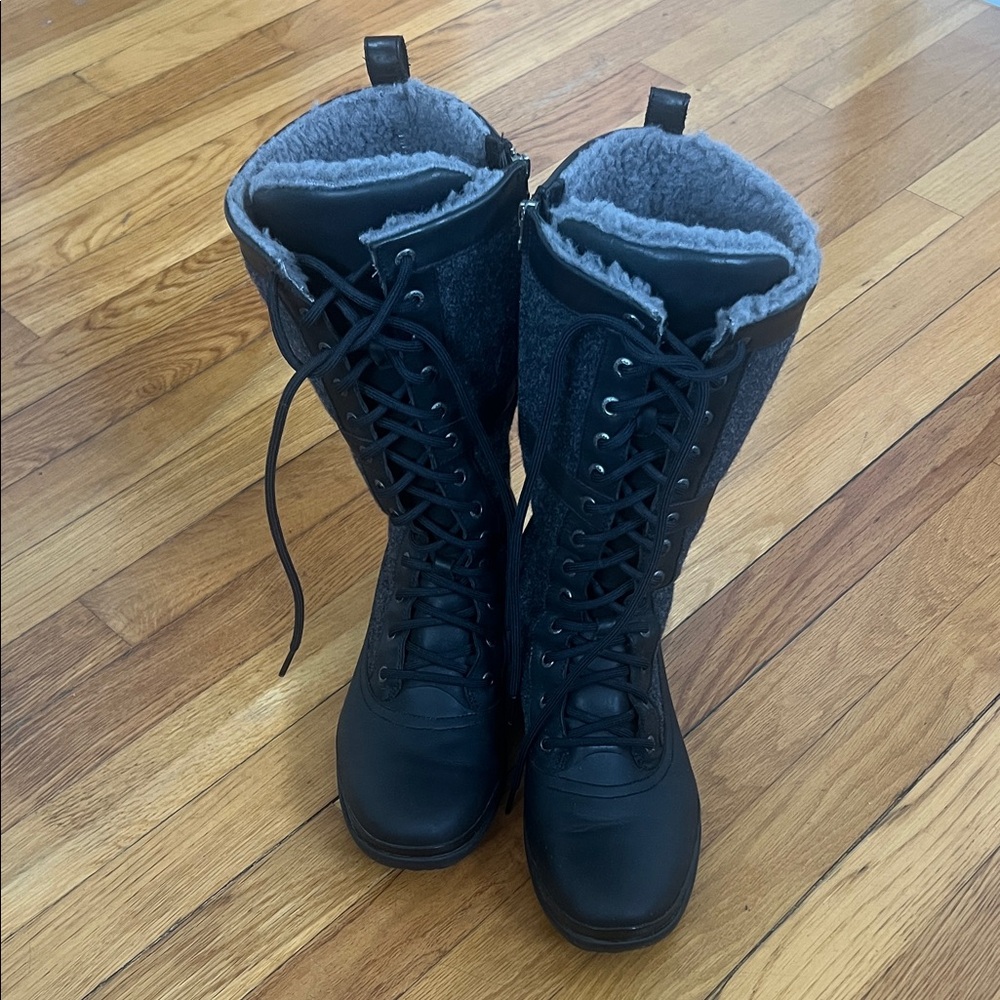 UGG Women’s Waterproof Leather Paneled Tall Lace Up Boots